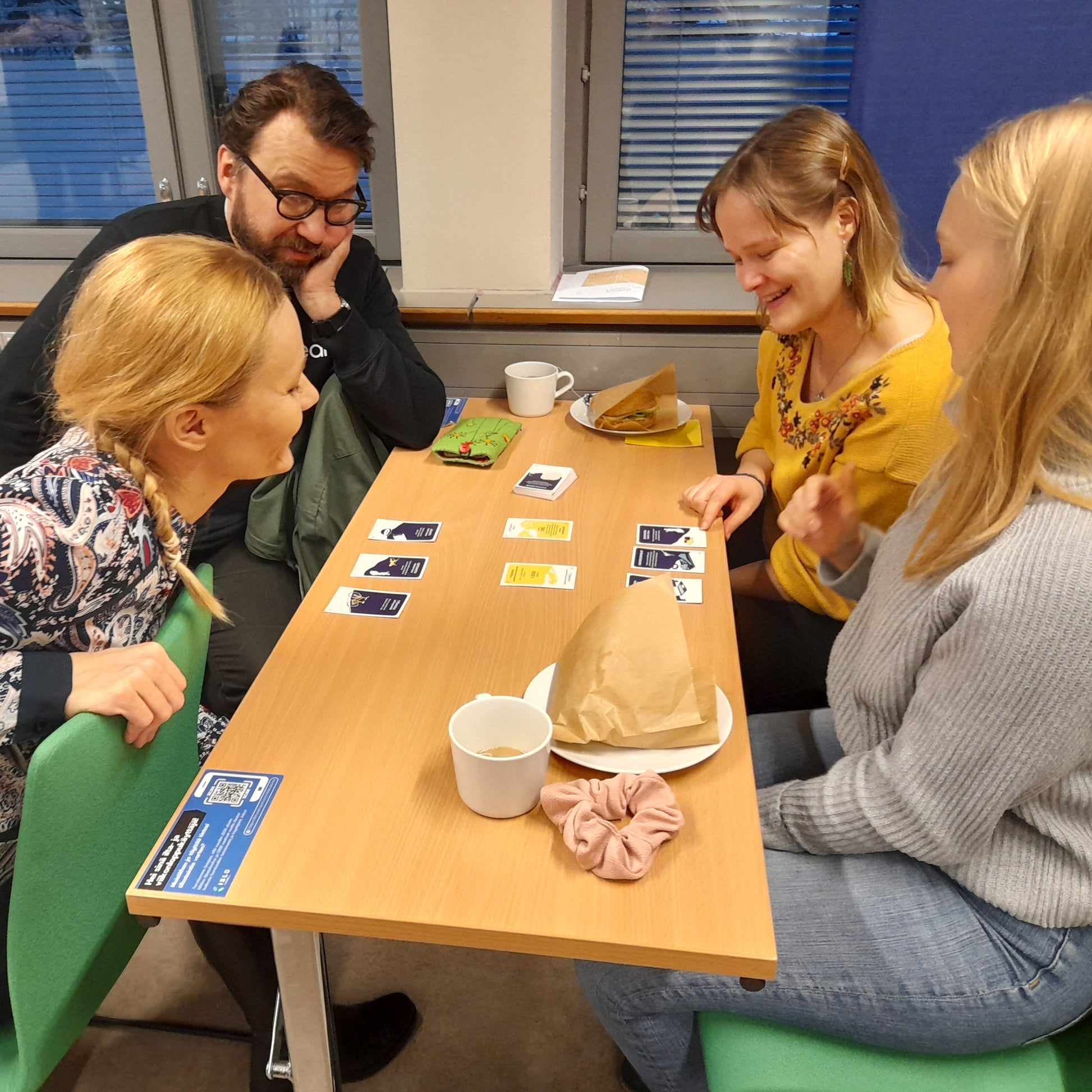 Students play cards